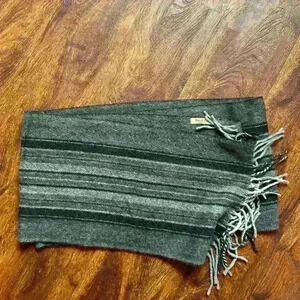 Tessilechiti Made In Italy Scarf Black Gray Fringe